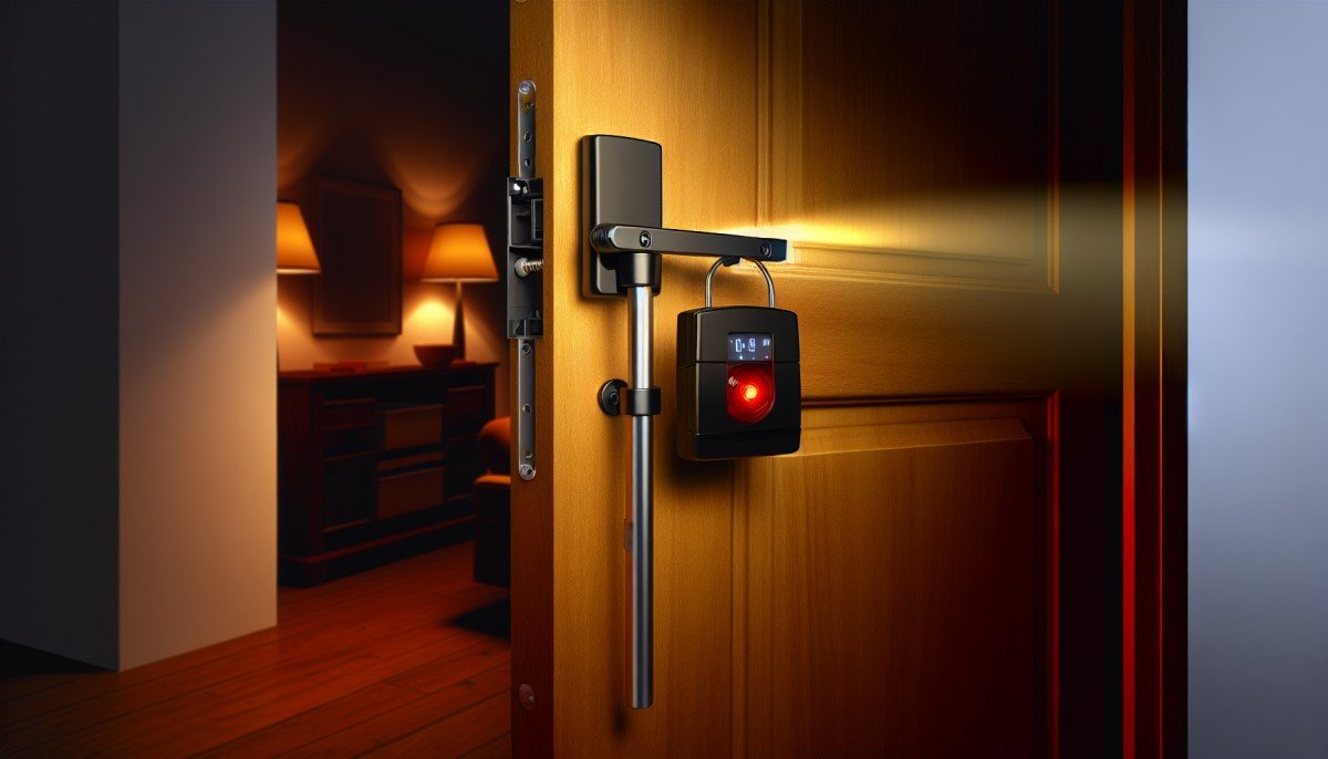 Protect Your Home with Adjustable Door Security Bar with Alarm