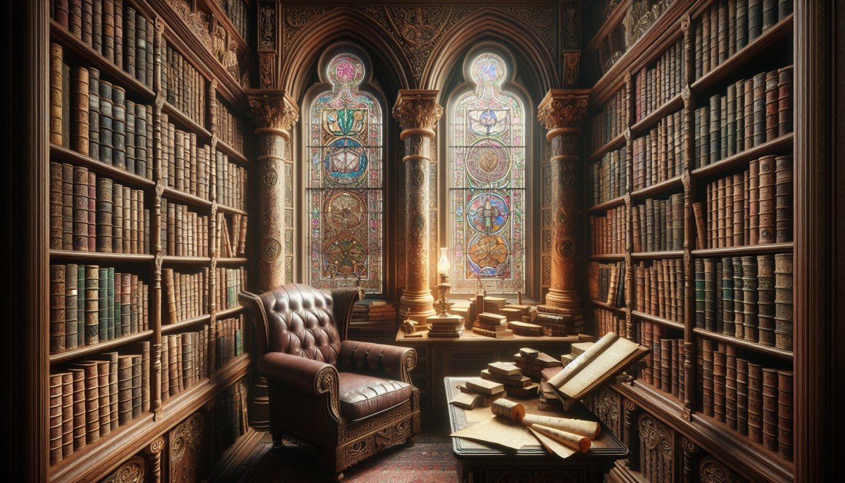 Old-World-Style Library Design 