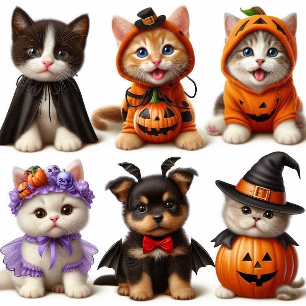 Cute Halloween Costumes for Kittens and Puppies