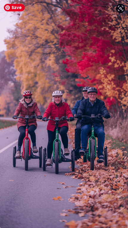 Biking routes suitable for seniors using electric trike bikes