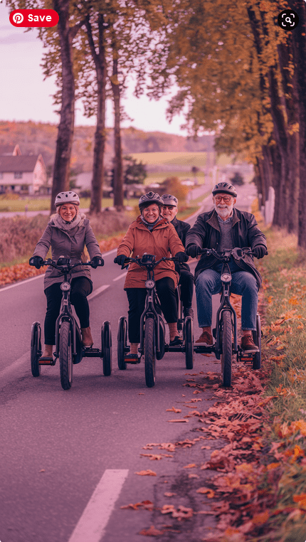 fall bikers on trikes