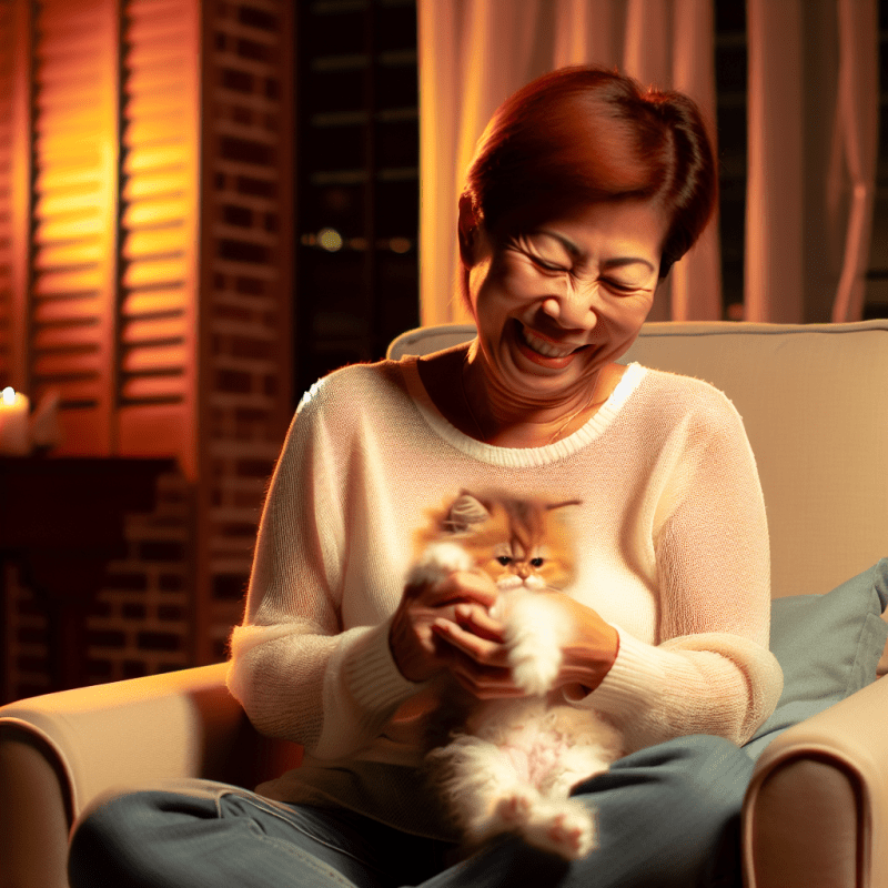 Snuggling with your furry friend