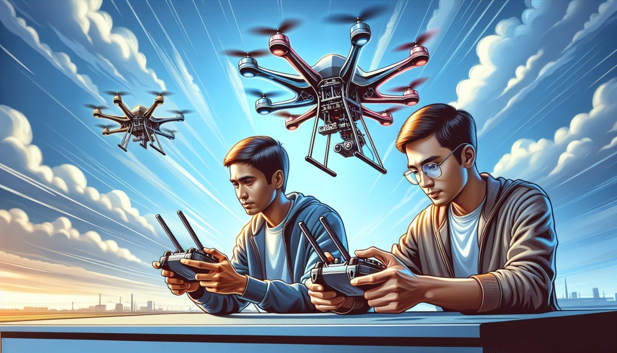 Mastering drone flight with expert controllers.