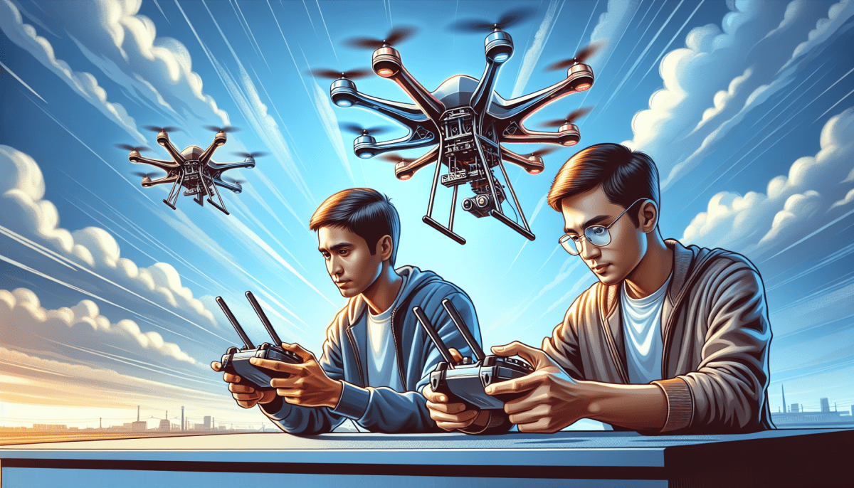 Mastering drone flight with expert controllers.