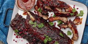 With Homemade Chipotle Pomegranate BBQ Sauce 