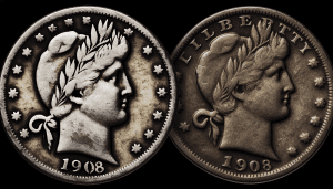 How much is a 1908 O Barber Quarter worth?