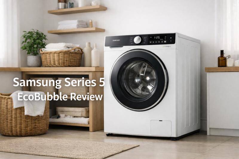 A detailed look at the Samsung Series 5 AI Energy EcoBubble washing machine, including performance, smart features, efficiency, and whether it’s the right choice for modern households.
