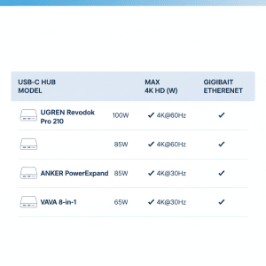 Stop choosing between power, high-speed internet, and dual displays. Discover the top USB-C hubs that deliver it all.