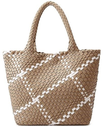 Stylish Vegan Leather Queenoris Woven Top Handle Bag