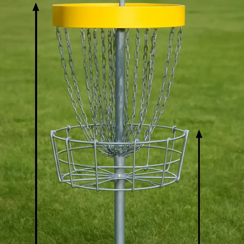 Get the scoop on the size and specs of disc golf baskets for a great game