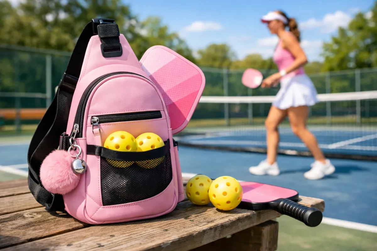 Stylish Pink Sling Bag for Pickleball Lovers