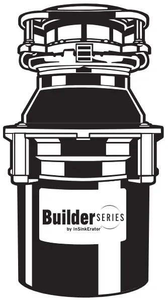 InSinkErator Builder Series garbage disposal installed under a kitchen sink
