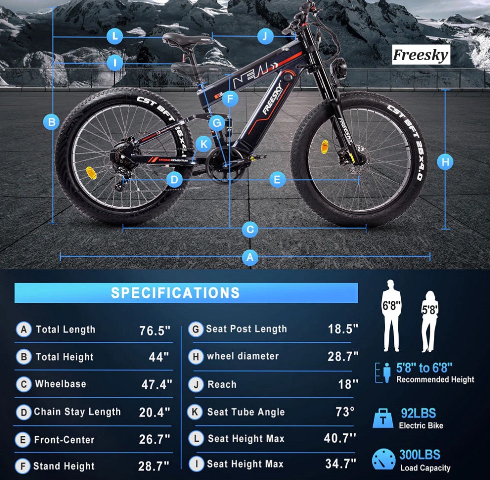 Freesky ebike Alaska_Range_Size chart