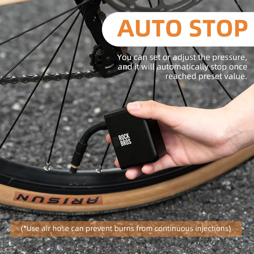 Mini Electric Air Bike Tire Pump by ROCKBROS
