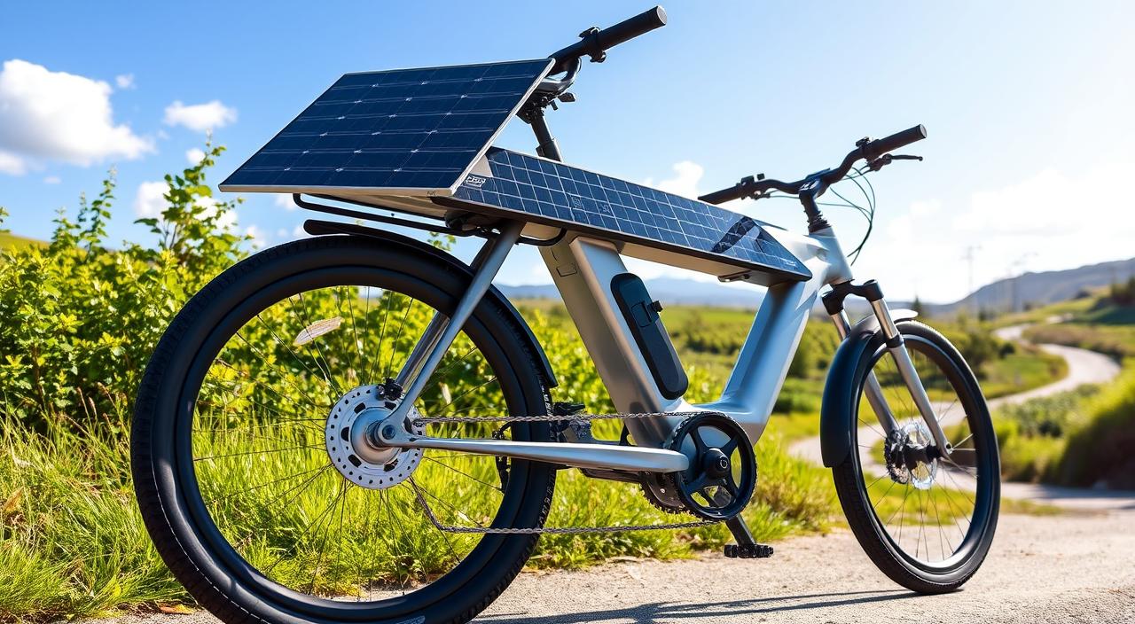 Solar Panel on Electric Bicycle