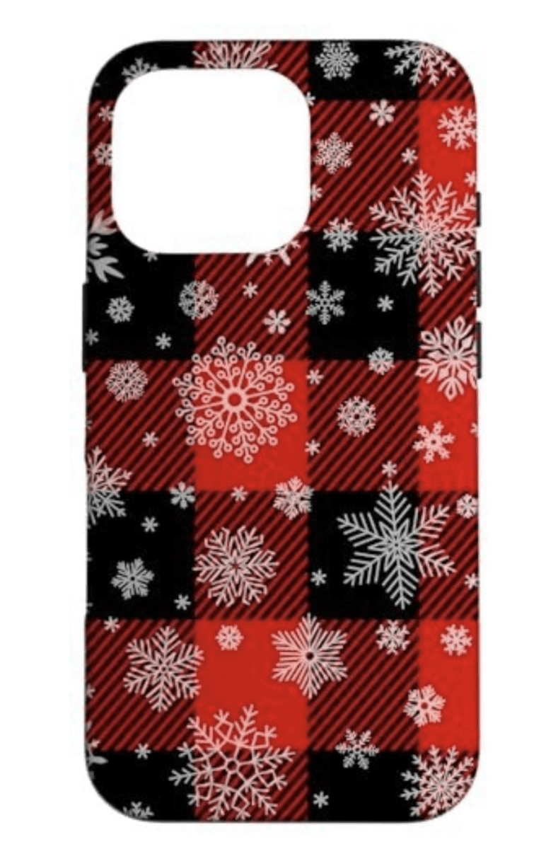 Snowflakes On Red Black Winter Plaid Buffalo Chris