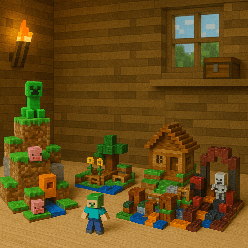 Minecraft Playsets – Build, Battle, Explore in 3D, Magnetic Blocks