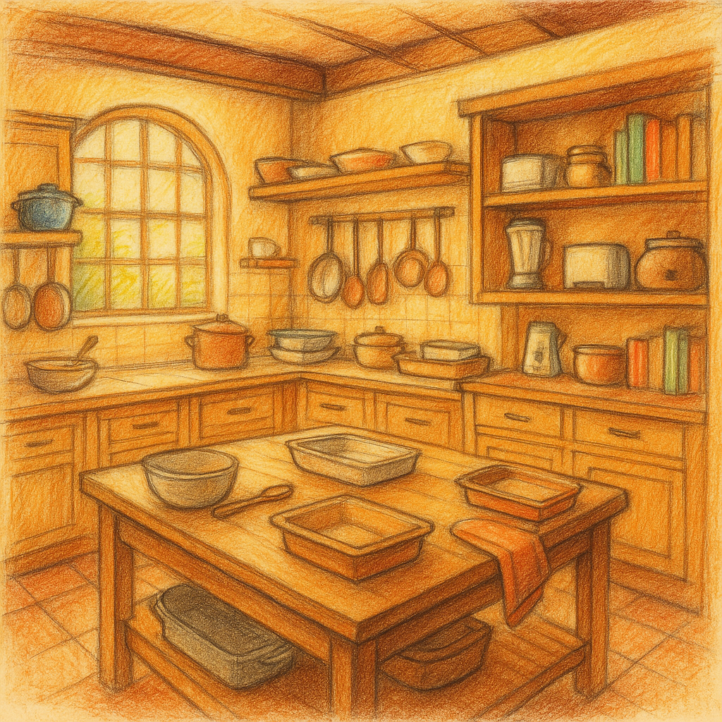the kitchen