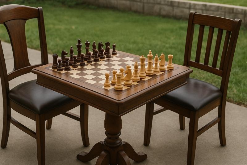 Chess Table and Chairs