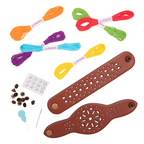 Craftabelle Leather Cuffs with Beautiful Embroidery
