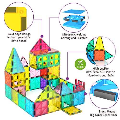 Magnetic Tile Building Set for Toddlers and Kids