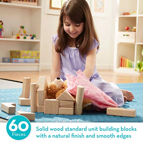 Melissa & Doug Solid-Wood Building Blocks - 60 pcs