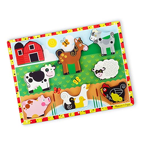 Farm Wooden Chunky Puzzle - Animal Toys for Toddlers