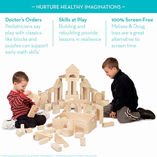 Melissa & Doug Solid-Wood Building Blocks - 60 pcs