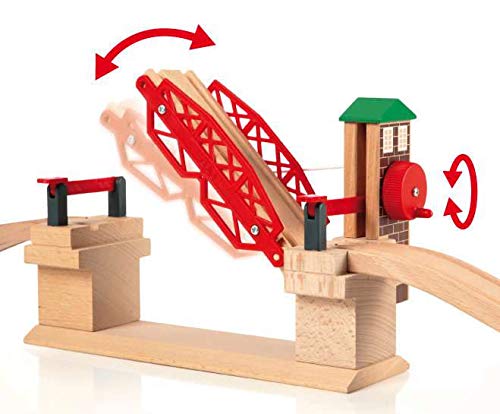 BRIO Lifting Bridge | Toy Train Accessory, Red