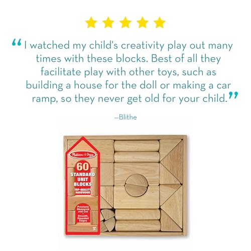 Melissa & Doug Solid-Wood Building Blocks - 60 pcs