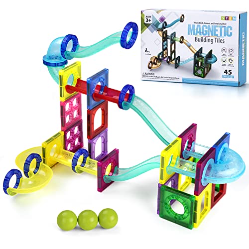 Magnetic Marble Run Toy, 45pcs, STEAM Educational