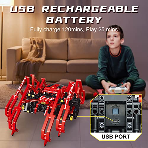 STEM Robot Building Block Kit: App-Controlled Spider Fun