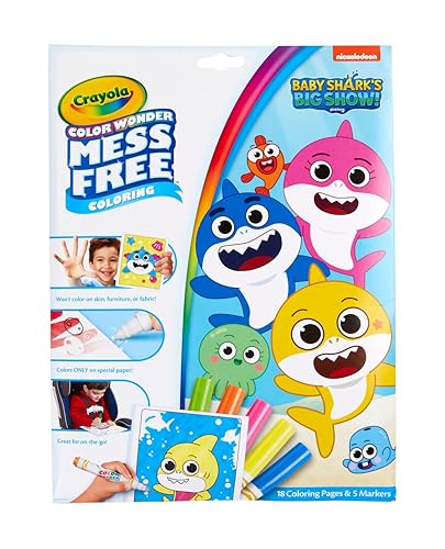 Crayola Baby Shark Color Wonder Pages: Mess-Free Toddler Coloring
