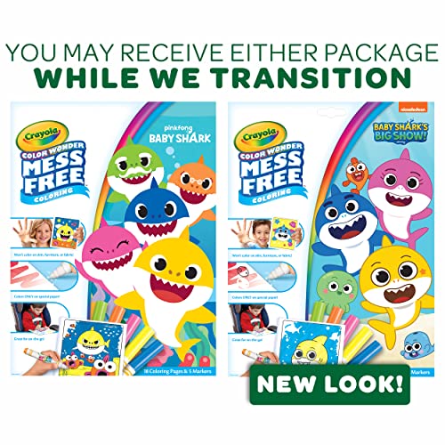 Crayola Baby Shark Color Wonder Pages: Mess-Free Toddler Coloring