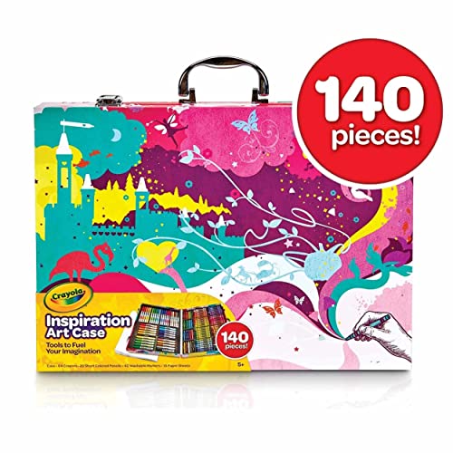 Crayola Pink Art Case - 140ct Kids Drawing Kit