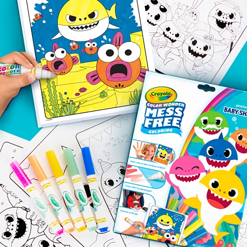 Crayola Baby Shark Color Wonder Pages: Mess-Free Toddler Coloring