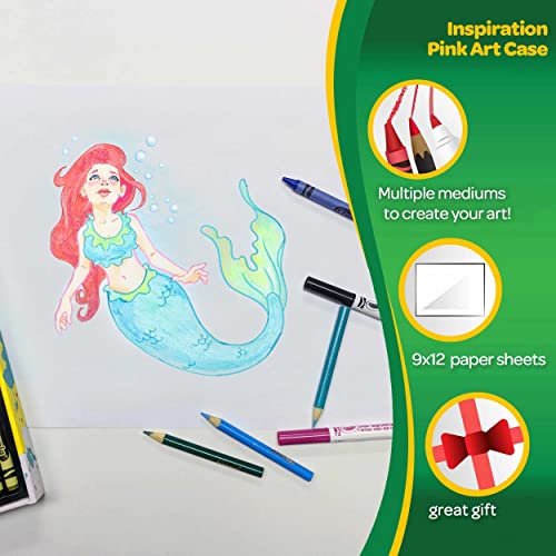 Crayola Pink Art Case - 140ct Kids Drawing Kit