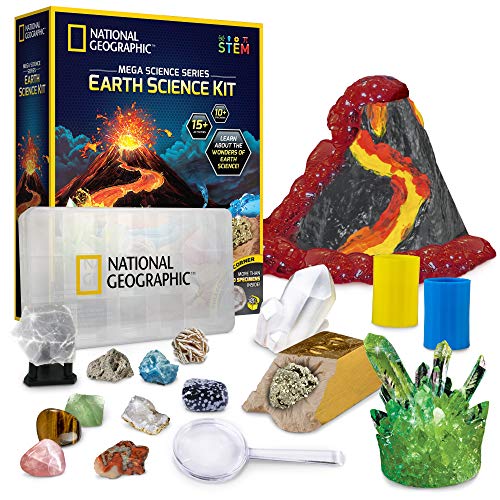 Earth Science Kit - 15+ Experiments, Crystal Growth, Volcano