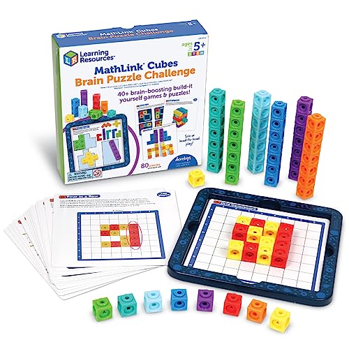 MathLink Cubes Brain Puzzle Challenge: 80 pcs, Ages 5+