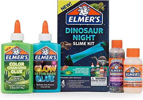 Dinosaur Night Slime Kit: Color Changing & Glow-in-the-Dark!