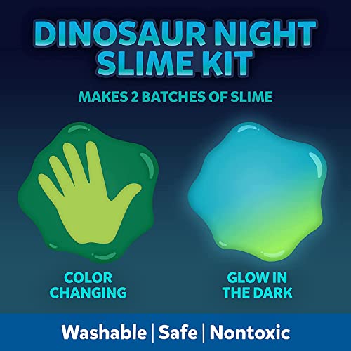 Dinosaur Night Slime Kit: Color Changing & Glow-in-the-Dark!