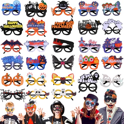 28PCS Halloween Glitter Glasses for Kids & Adults