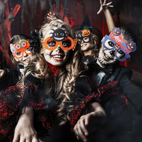 28PCS Halloween Glitter Glasses for Kids & Adults