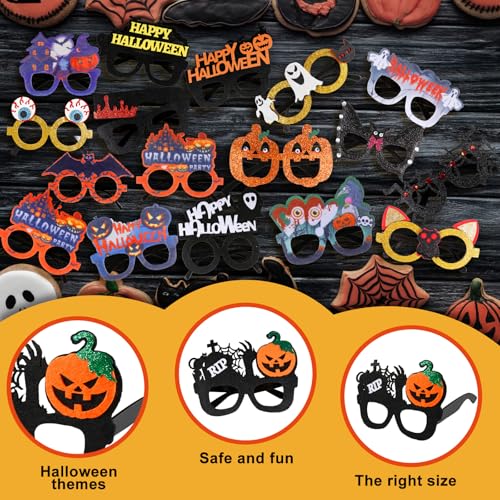 28PCS Halloween Glitter Glasses for Kids & Adults