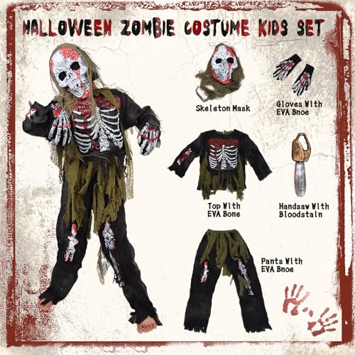 Kids Zombie Costume Set with Chainsaw Toy