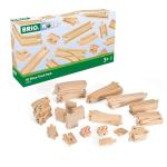 BRIO Wooden Tracks and Train Accessories – 50-Piece Pack