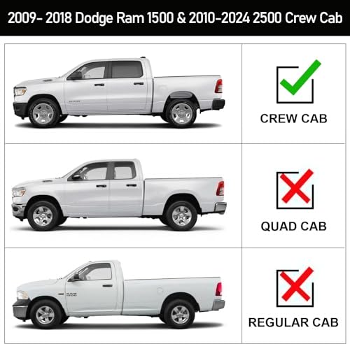Dodge Ram Running Boards for Crew Cab 2009-2024