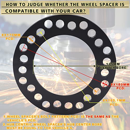 4pc Black Forged 8mm Wheel Spacers for Trucks