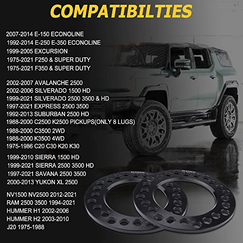 4pc Black Forged 8mm Wheel Spacers for Trucks