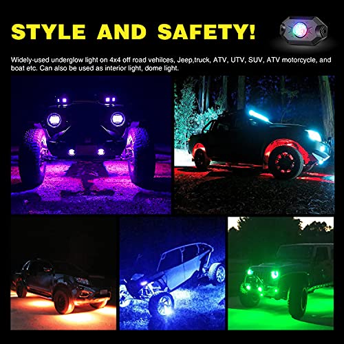 Nilight RGB LED Rock Light Kit with Bluetooth